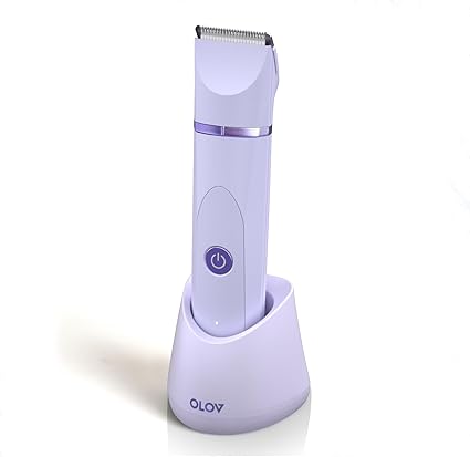 OLOV Bikini Trimmer Women - Wet/Dry Body Shaver Groomer, Replaceable Ceramic Blade Heads, USB Recharge Dock & Nosetrimmer Head Head