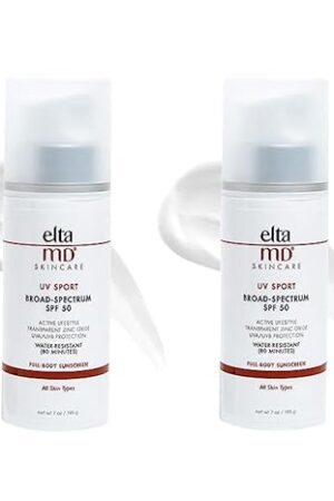 EltaMD UV Sport Sunscreen Lotion, SPF 50 Body Sunscreen, Water and Sweat Resistant, Oil-Free, Zinc Oxide Formula