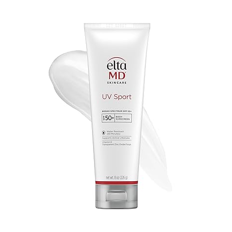 EltaMD UV Sport Sunscreen Lotion, SPF 50 Body Sunscreen, Water and Sweat Resistant, Oil-Free, Zinc Oxide Formula