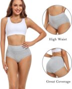 wirarpa Women's Cotton Underwear High Waisted Ladies Panties Full Coverage Briefs 4 Pack (Regular & Plus Size)