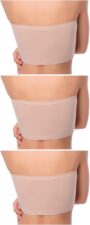 Venbond 3Packs Women's Seamless Bandeau Crop Tube Top Bra Strapless Padded Bralett