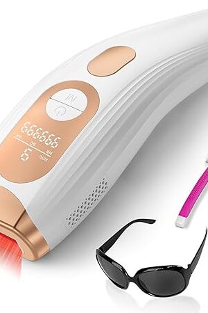 Laser Hair Removal IPL Laser Hair Removal for Women and Men Permanent, 999999 Flashes, At-Home Hair Removal Device for Facial Legs Arms Whole Body Use (White Gold)