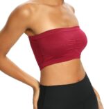 Venbond 3Packs Women's Seamless Bandeau Crop Tube Top Bra Strapless Padded Bralett