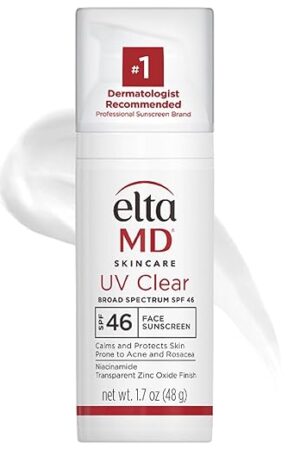 EltaMD UV Clear Face Sunscreen, Oil Free Sunscreen with Zinc Oxide, Dermatologist Recommended Sunscreen