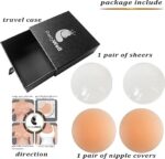 PRETTYWELL Nipple Covers for Women,Waterproof Nipple Pasties Reusable,Ultra Thin Adhesive Silicone Nipple Cover Petals