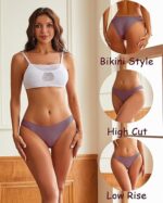 FINETOO 12 Pack Cotton Underwear for Women Cute Low Rise Bikini Panties High Cut Breathable Sexy Hipster Womens Cheeky S-XL