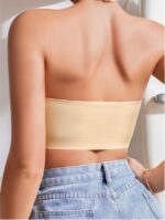 Women's Backless Solid Color Simple Seamless No-Wire Tube Top Bra One-Piece