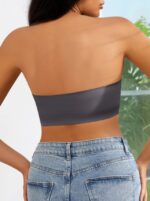 Women's Backless Solid Color Simple Seamless No-Wire Tube Top Bra One-Piece