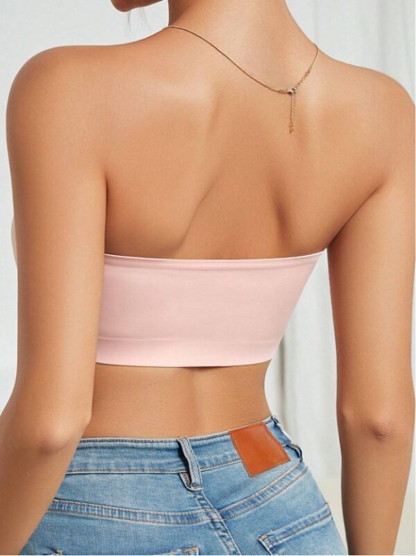 Women's Backless Solid Color Simple Seamless No-Wire Tube Top Bra One-Piece