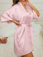 Solid Self Tie Lounge Robe