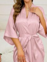 Solid Self Tie Lounge Robe