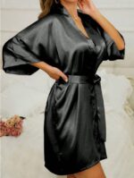 Solid Self Tie Lounge Robe