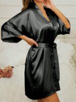 Solid Self Tie Lounge Robe