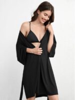 Leisure Super Soft Ribbed Robe Made Of -Friendly Blend Fabric, Providing Smoothness, Breathability And Can Be Worn With Any Basic Attire.