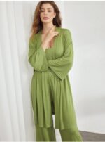 Leisure Super Soft Ribbed Robe Made Of -Friendly Blend Fabric, Providing Smoothness, Breathability And Can Be Worn With Any Basic Attire.