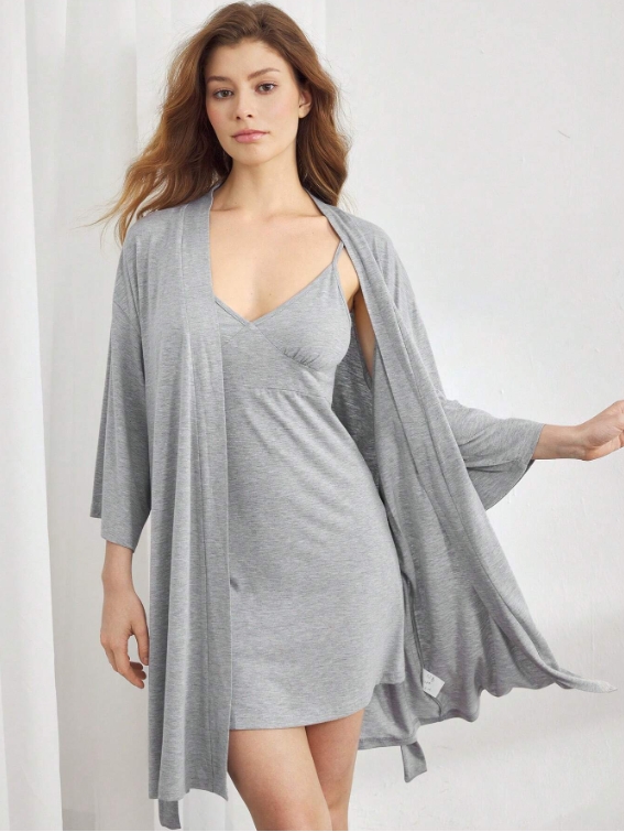 Leisure Super Soft Ribbed Robe Made Of -Friendly Blend Fabric, Providing Smoothness, Breathability And Can Be Worn With Any Basic Attire.