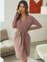 Solid Belted Lounge Robe