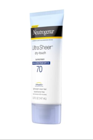 Neutrogena Ultra Sheer Dry-Touch Water Resistant and Non-Greasy Sunscreen Lotion with Broad Spectrum SPF 70, 3 Fl Oz (Pack of 3)