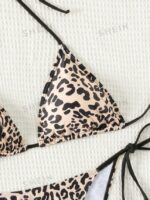 Women's Summer Beach Snake Print Halter Sexy Bikini Set Separates Bikini Set, Random Print