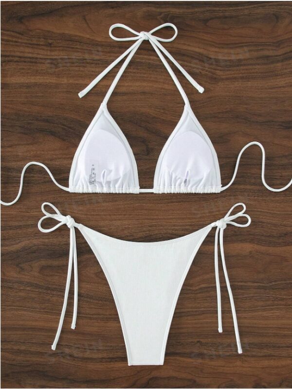 Summer Beach Halter Triangle Tie Side Bikini Set