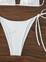 Summer Beach Halter Triangle Tie Side Bikini Set