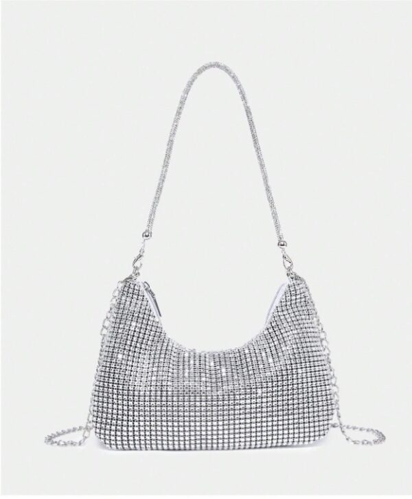 Glitter Bling, Sequin, Luxury, Shiny Rhinestone Decor Hobo Bag Glamorous Evening Bag, Dinner Bag Faux Pearl For Party Girl, Woman, Bride Perfect For Party, Wedding, Prom, Dinner/Banquet, For Matching, Outfit,Perfect For Wedding Dress,Formal Dresses For Women,Prom Dress,Birthday Dress