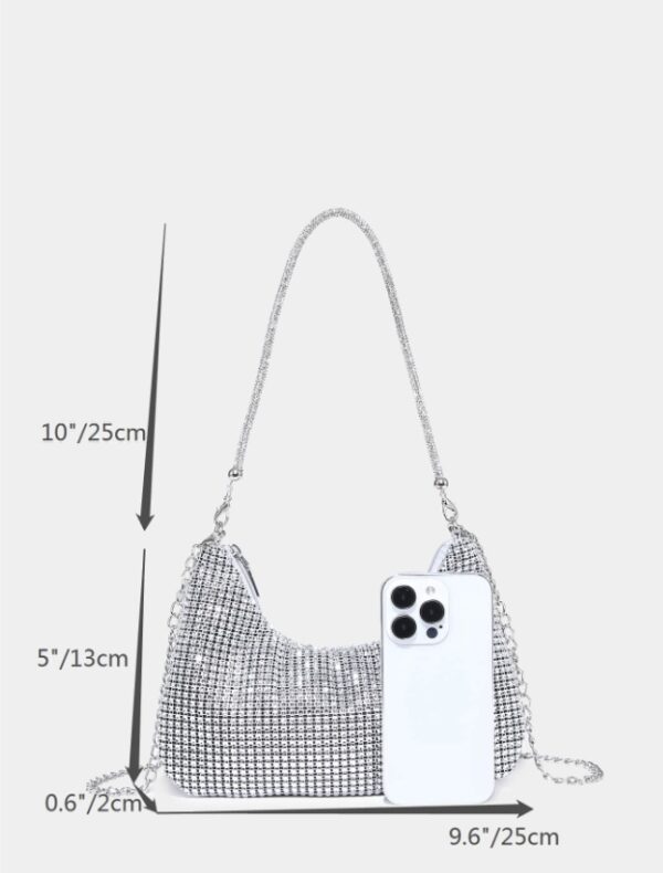 Glitter Bling, Sequin, Luxury, Shiny Rhinestone Decor Hobo Bag Glamorous Evening Bag, Dinner Bag Faux Pearl For Party Girl, Woman, Bride Perfect For Party, Wedding, Prom, Dinner/Banquet, For Matching, Outfit,Perfect For Wedding Dress,Formal Dresses For Women,Prom Dress,Birthday Dress