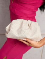 Women's Fashionable Simple Solid Color Weaved Pattern Pu Clutch Bag