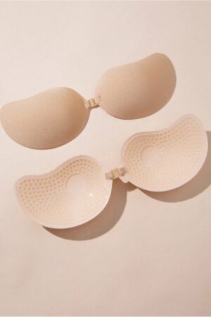 1pc Classic Mango Shaped Self-adhesive Push-up Bra Cups, Skin Color