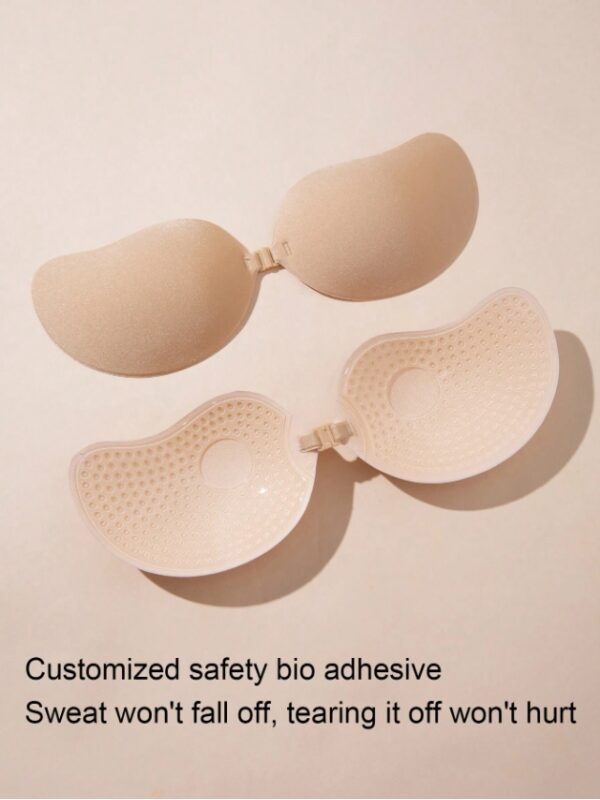 1pc Classic Mango Shaped Self-adhesive Push-up Bra Cups, Skin Color