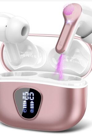 Wireless Earbuds, Bluetooth 5.3 Headphones with 4 ENC Noise Cancelling Mic, Bluetooth Earbuds 40H Playtime , Wireless Headphones in ear Earphones Deep Bass Stereo, LED Display, IP7 Waterproof