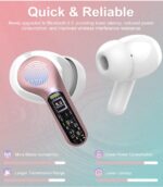 Wireless Earbuds, Bluetooth 5.3 Headphones with 4 ENC Noise Cancelling Mic, Bluetooth Earbuds 40H Playtime , Wireless Headphones in ear Earphones Deep Bass Stereo, LED Display, IP7 Waterproof