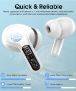 Wireless Earbuds, Bluetooth 5.3 Headphones with 4 ENC Noise Cancelling Mic, Bluetooth Earbuds 40H Playtime , Wireless Headphones in ear Earphones Deep Bass Stereo, LED Display, IP7 Waterproof