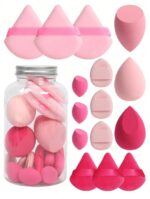 15pcs Makeup Sponges With Storage Case, 3pcs Makeup Egg Sponge & 3pcs Mini Makeup Egg Sponge & 3pcs Loose Powder Puff & 3pcs Mini Loose Powder Puff & 3pcs Mini Finger Air Cushion Puff. Mixed Beauty Sponge For Liquid, Cream And Powder, Multicolor Makeup Sponge, Latex-Free Dual-Use Foundation Cream, Air Cushion Powder Puff, Latex-Free Blending Sponge And Makeup Puff. Suitable For All Skin Types. Made From Ultra-Soft Velvet, Designed For Shaping, Eye And Corner Beauty Blender Foundation Mixing Container