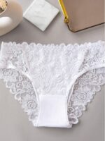 Women Sexy Lace Patchwork Shell Trim Triangle Panty